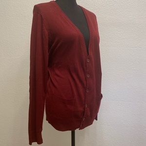 21 Men Burgundy Cardigan